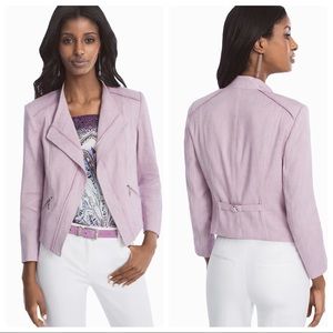 WHBM | Purple Linen Moto Jacket